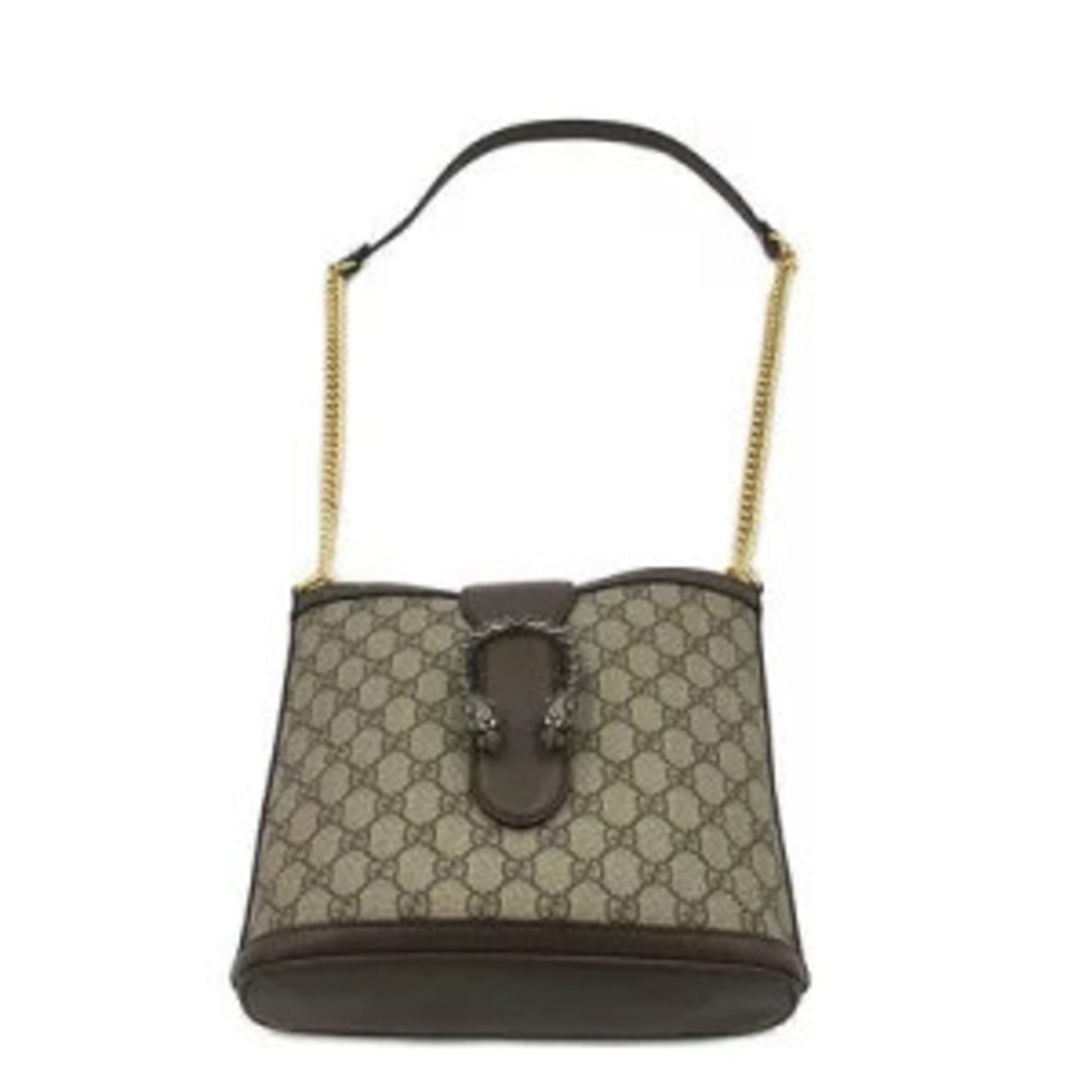 GUCCI Dionysus Bucket Bag Canvas Leather Beige Dark Brown - Picture 6 of 8